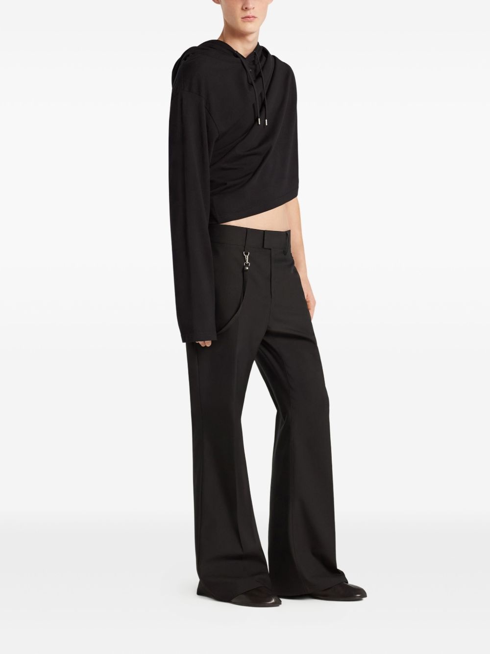 asymmetrical cropped hoodie - 2