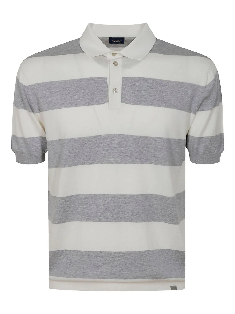 striped-pattern short-sleeve polo shirt - 1