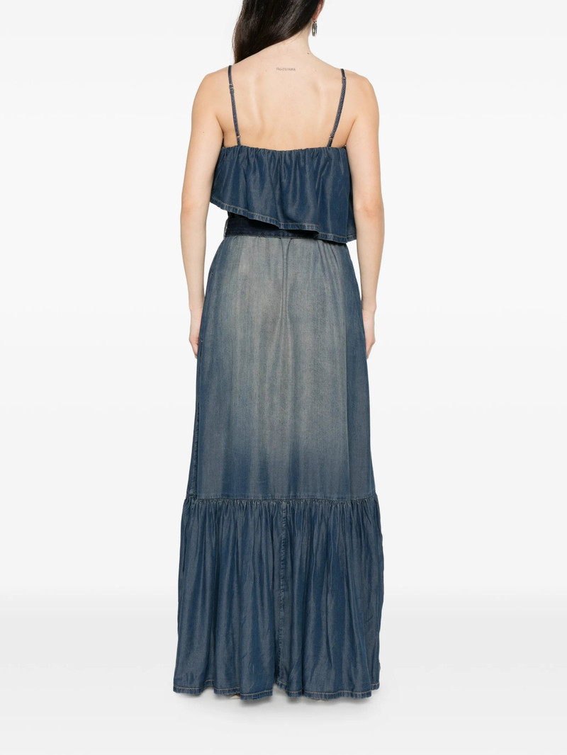PINKO Pinko Ruffled Belted Denim Maxi Dress outlook