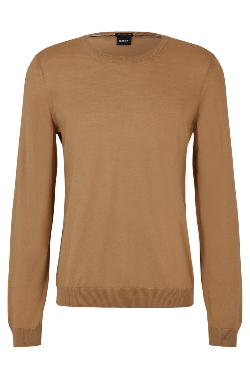 REGULAR-FIT SWEATER IN MERINO WOOL WITH CREW NECKLINE - 1