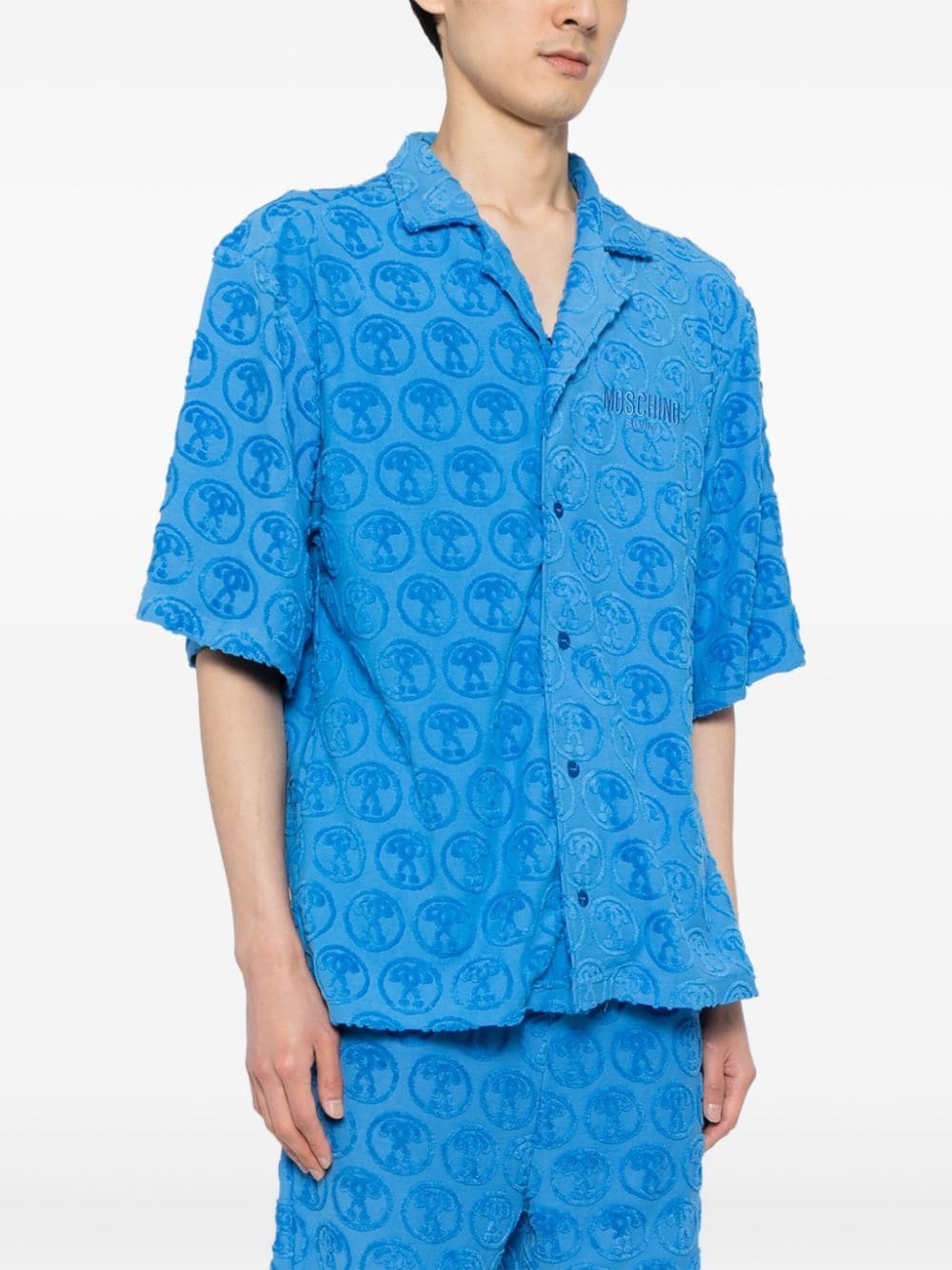 logo-embroidered cotton-blend shirt - 3