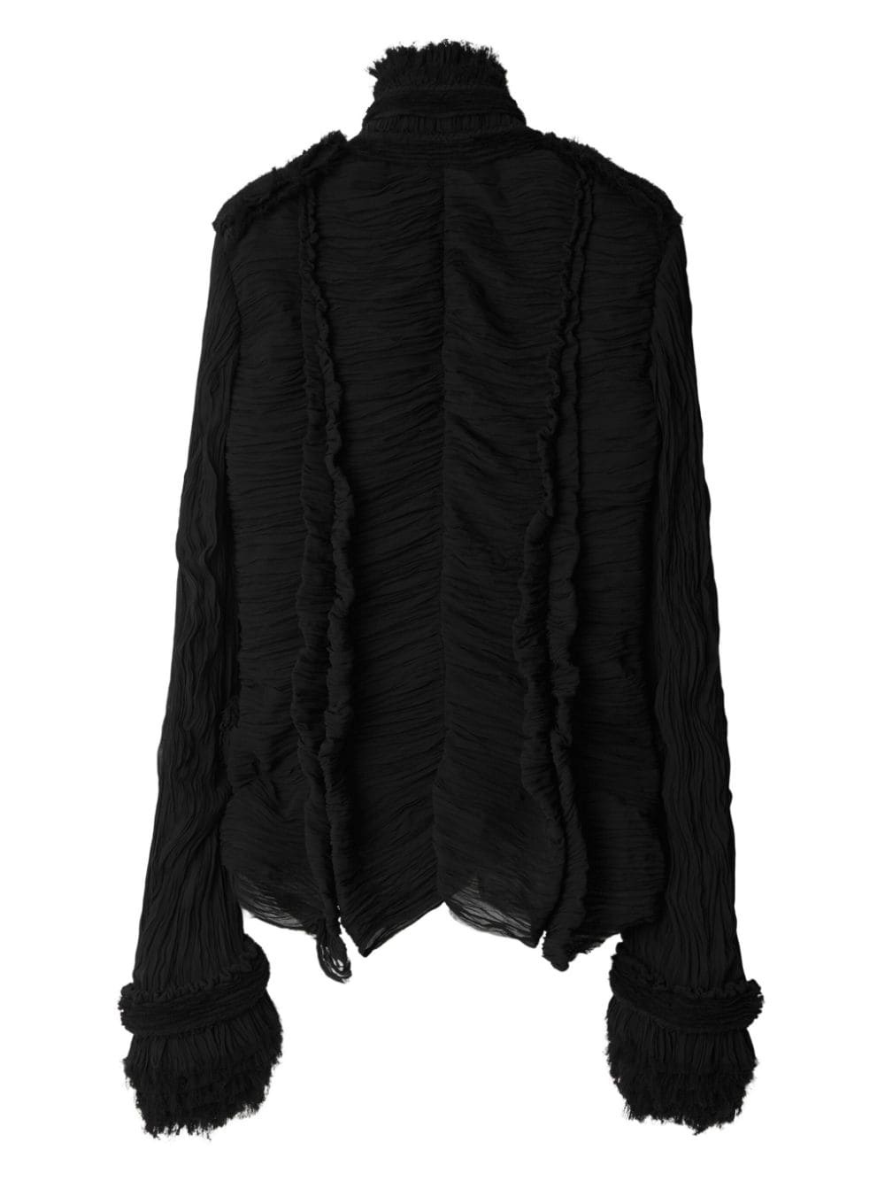 pleated silk jacket - 2