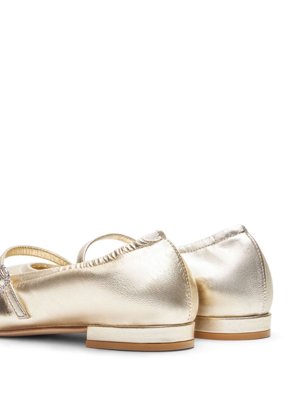 Claris crystal-embellished leather ballerina shoes - 5