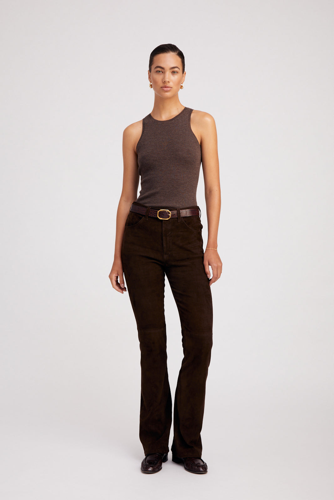 HEATHER BROWN ULTRA FINE CASHMERE RACER TANK - 4