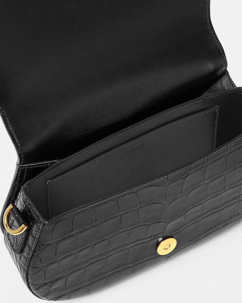 Croc-Effect Greca Goddess Shoulder Bag 4