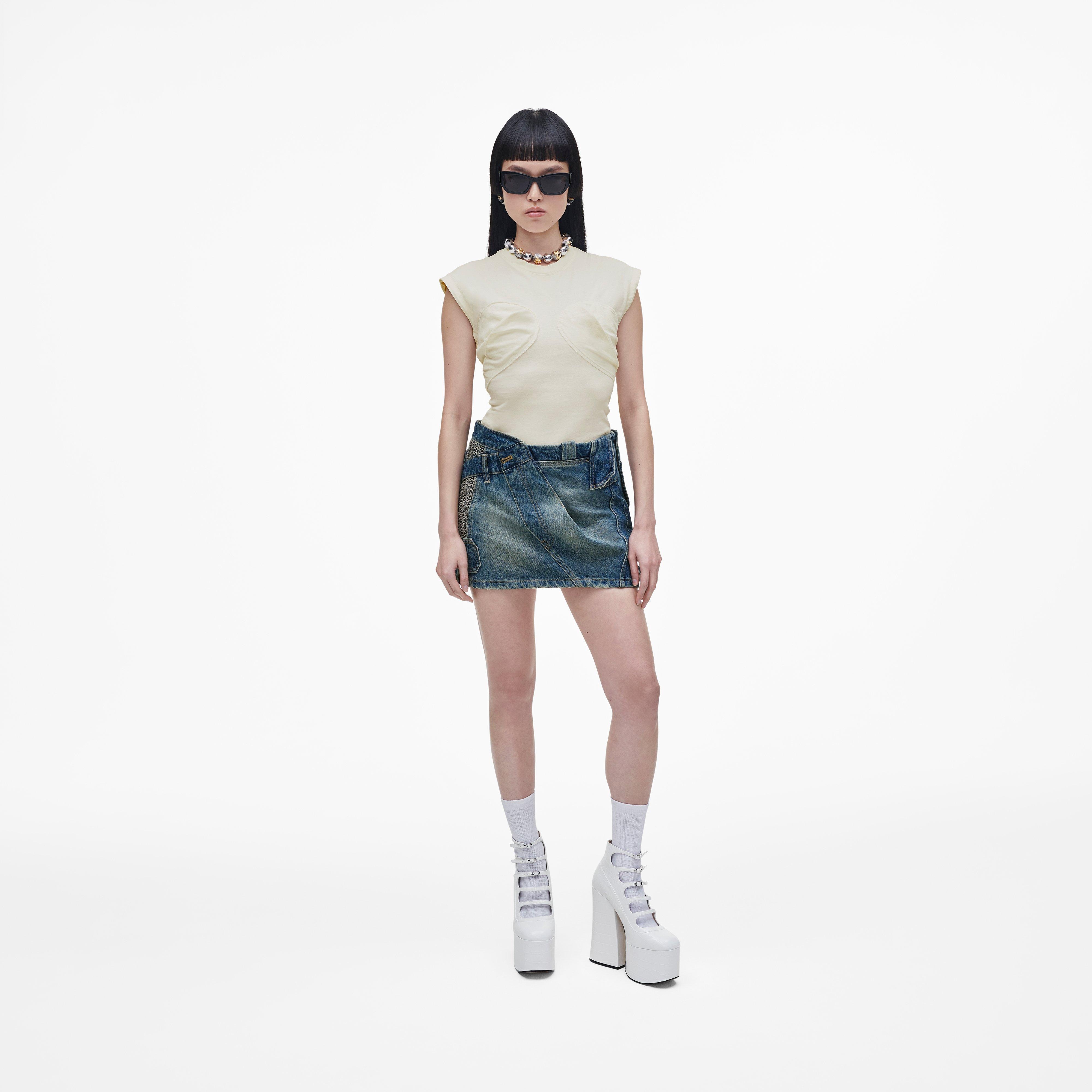 PATCHWORK DENIM MINI SKIRT - 2