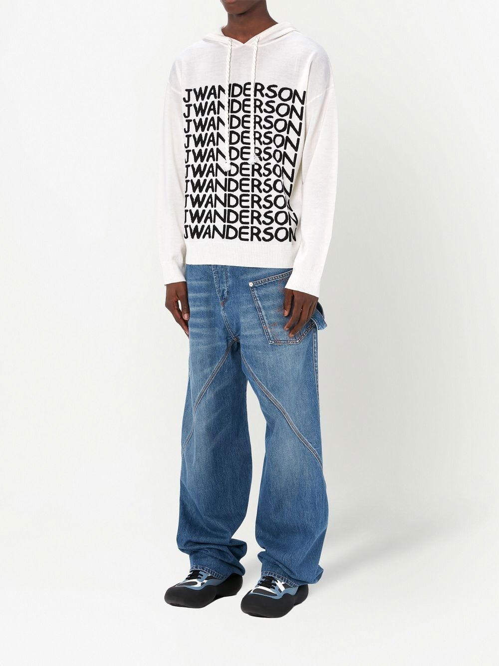logo-print merino hoodie - 2