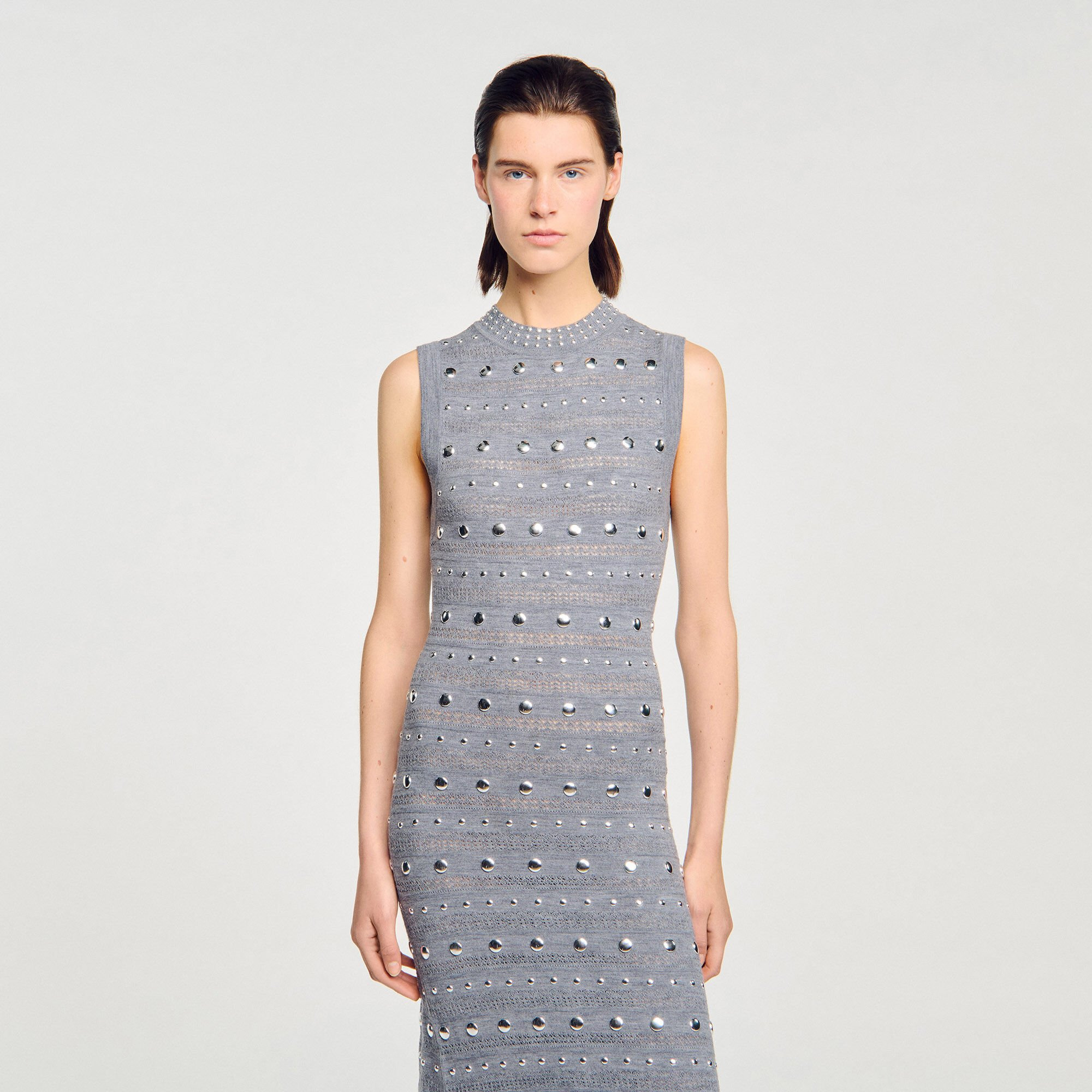 KNIT MAXI DRESS WITH STUDS - 4