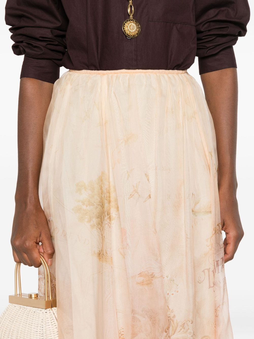 silk pleated skirt - 5
