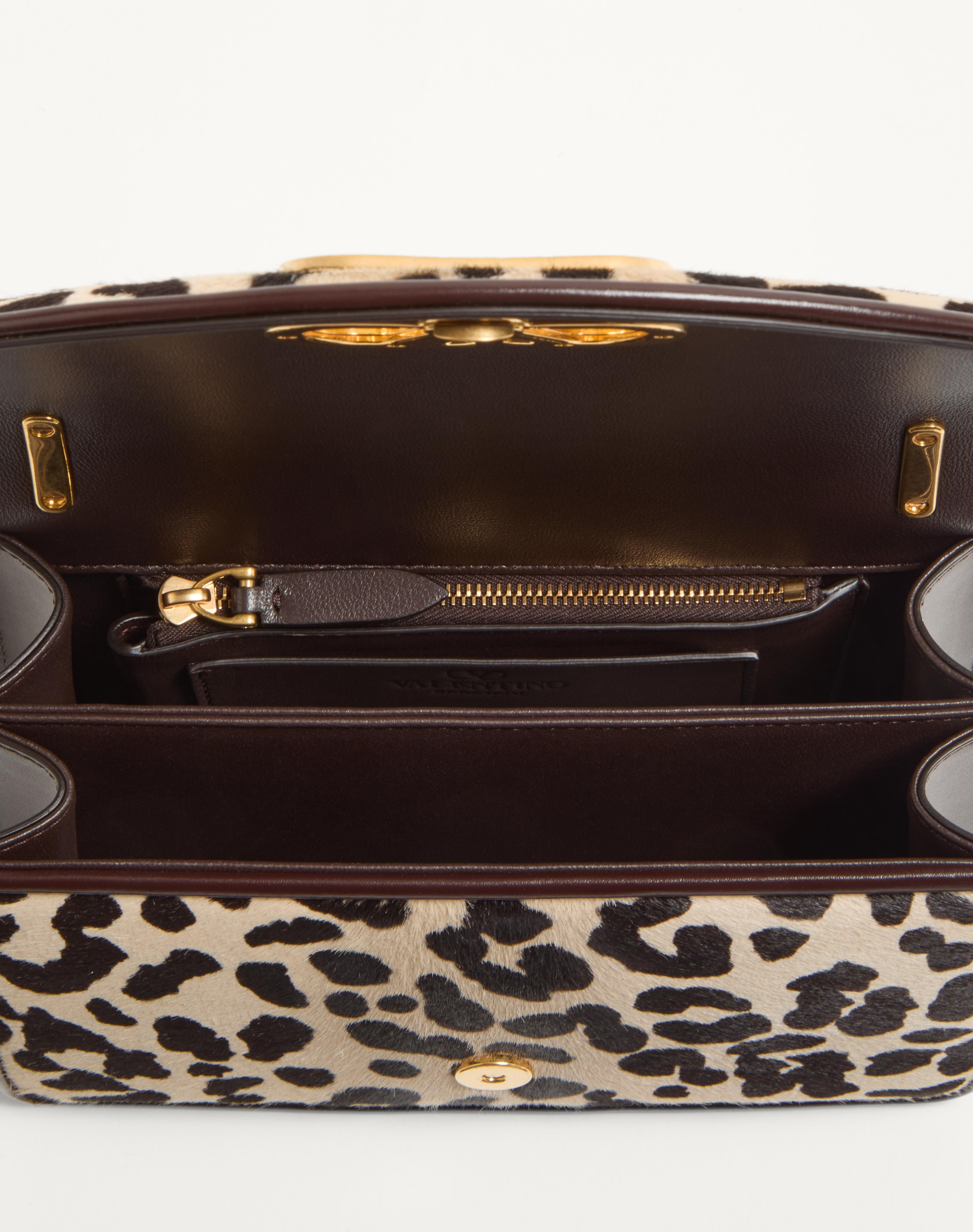 VALENTINO GARAVANI VAIN SMALL SHOULDER BAG IN PONY EFFECT CALFSKIN WITH ANIMALIER PRINT - 6