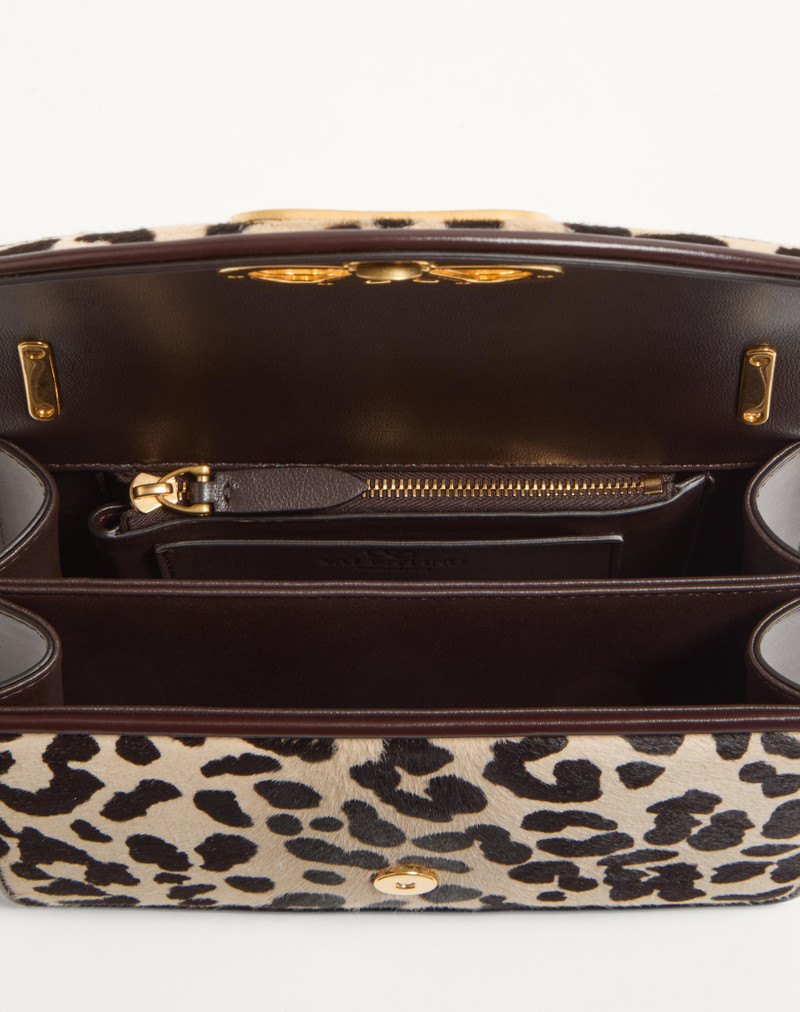 Valentino VALENTINO GARAVANI VAIN SMALL SHOULDER BAG IN PONY EFFECT CALFSKIN WITH ANIMALIER PRINT outlook