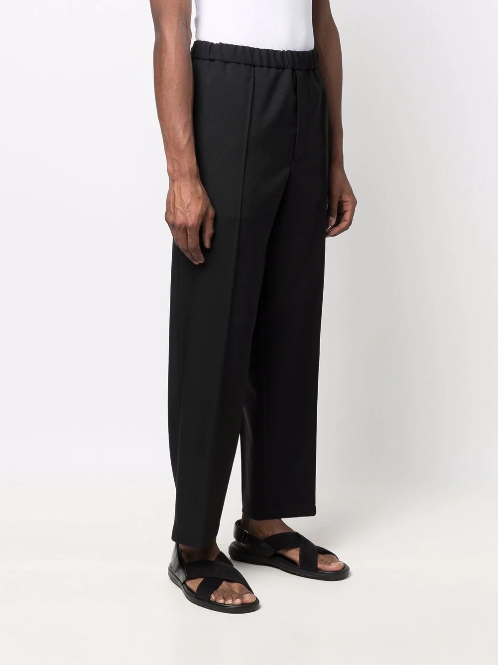 elasticated straight-leg trousers - 3