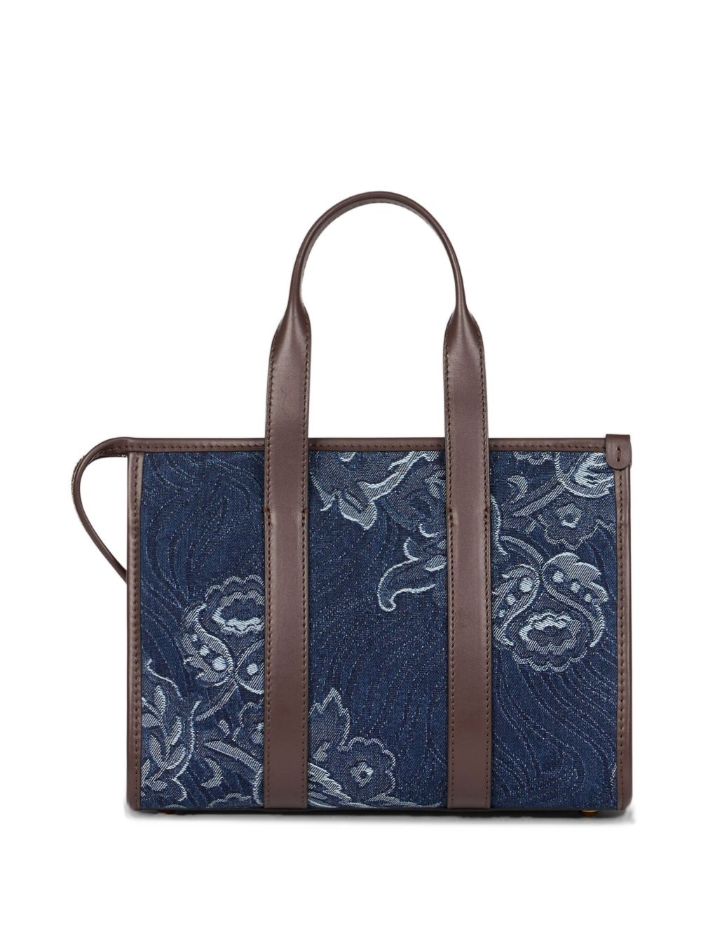 floral-jacquard denim tote bag - 3