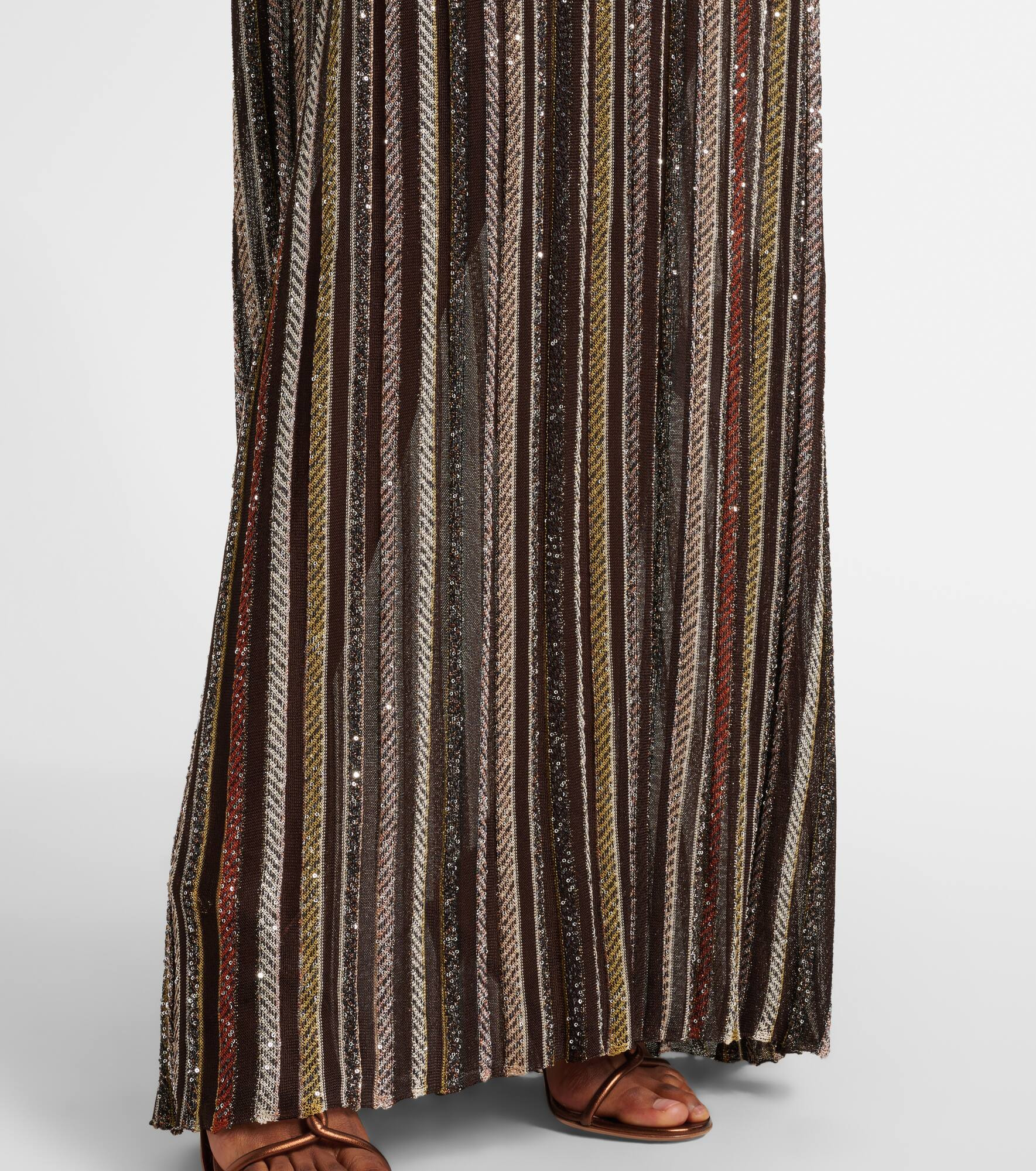 Striped sequined lamé maxi dress - 6