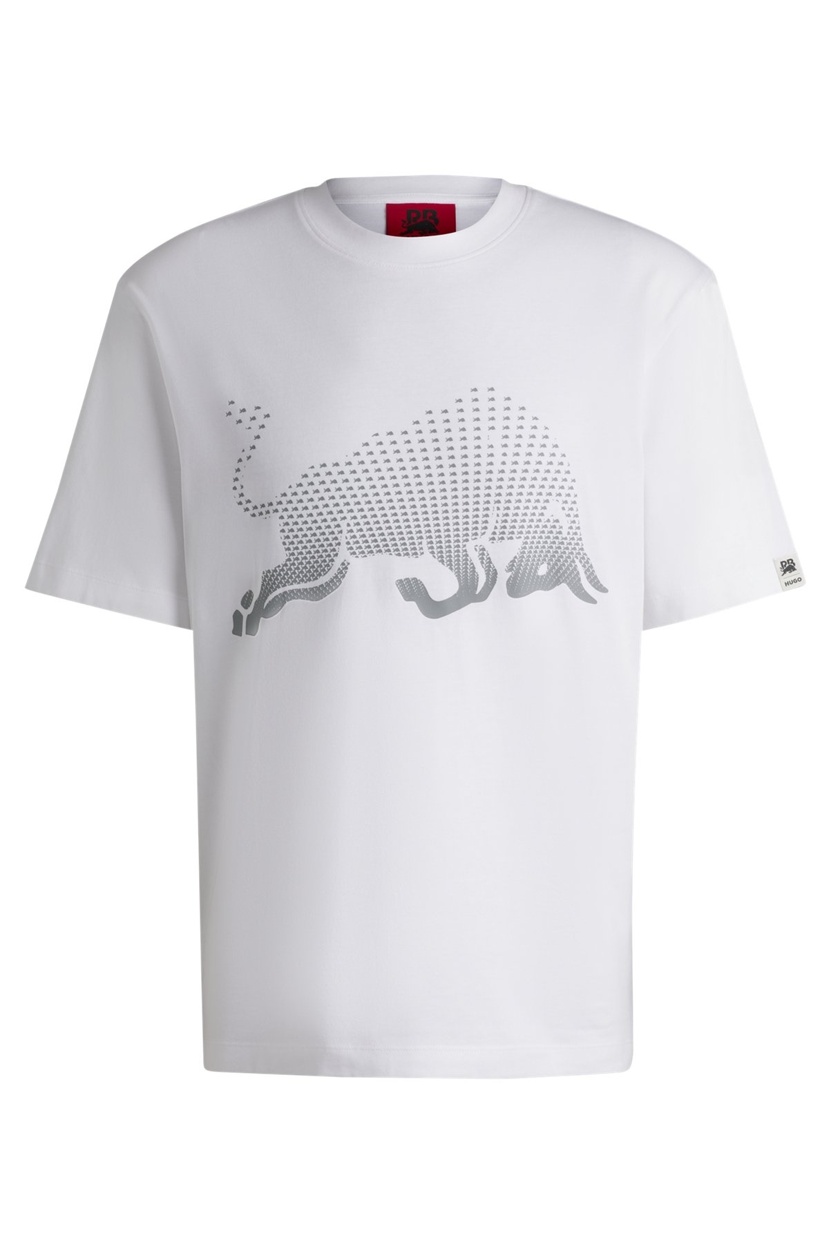 HUGO X RB COTTON-JERSEY T-SHIRT WITH DEGRADÉ BULL GRAPHIC - 1