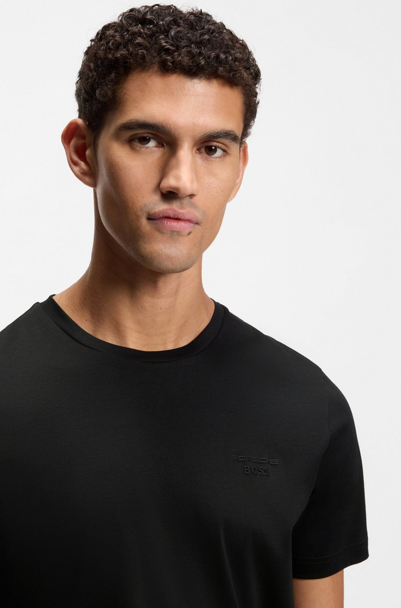 PORSCHE X BOSS MERCERIZED-COTTON T-SHIRT WITH REFLECTIVE BRANDING 3