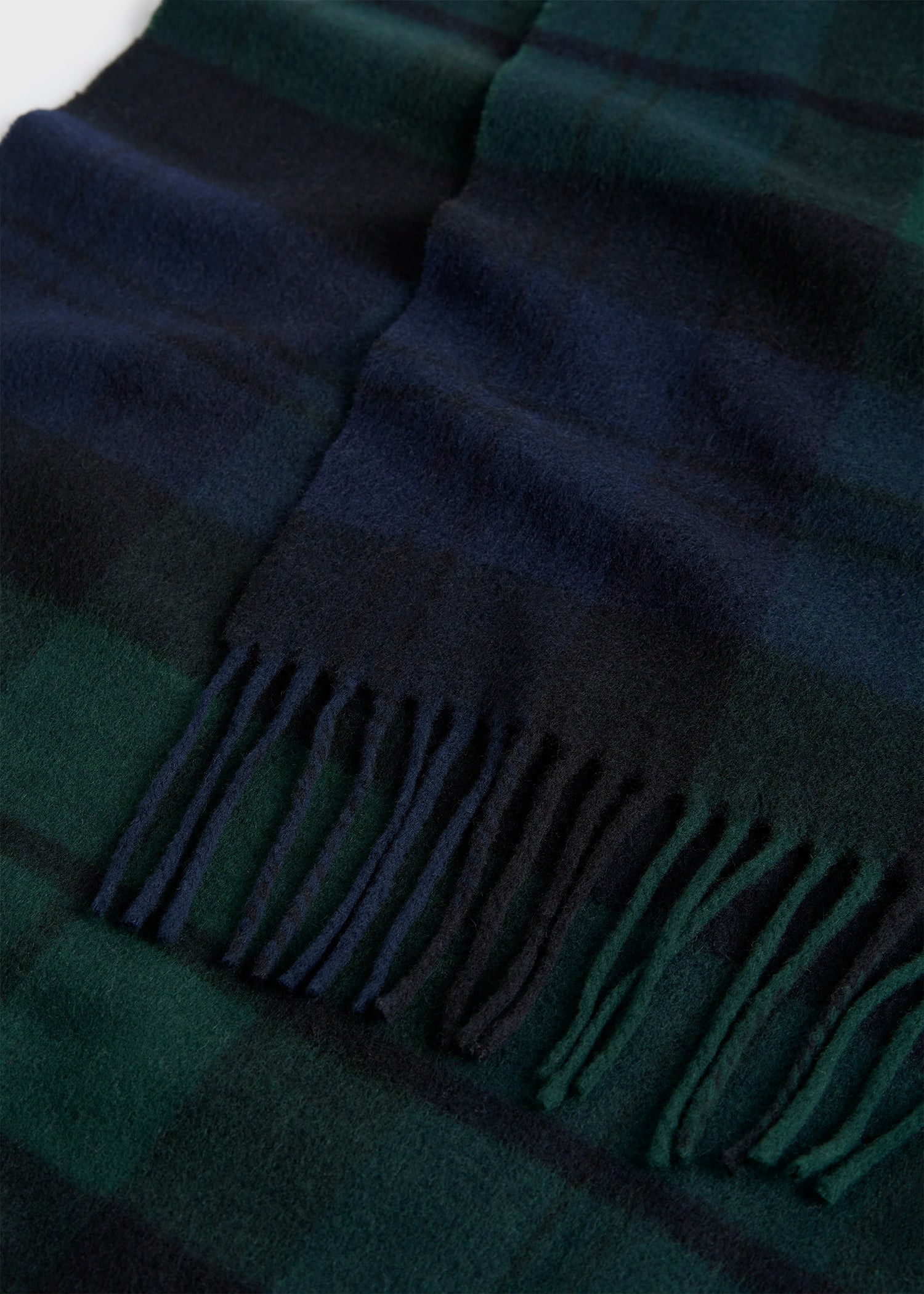 Checked cashmere scarf midnight/green - 4