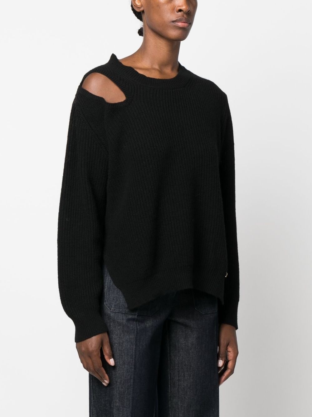 cut-out long-sleeve jumper - 3