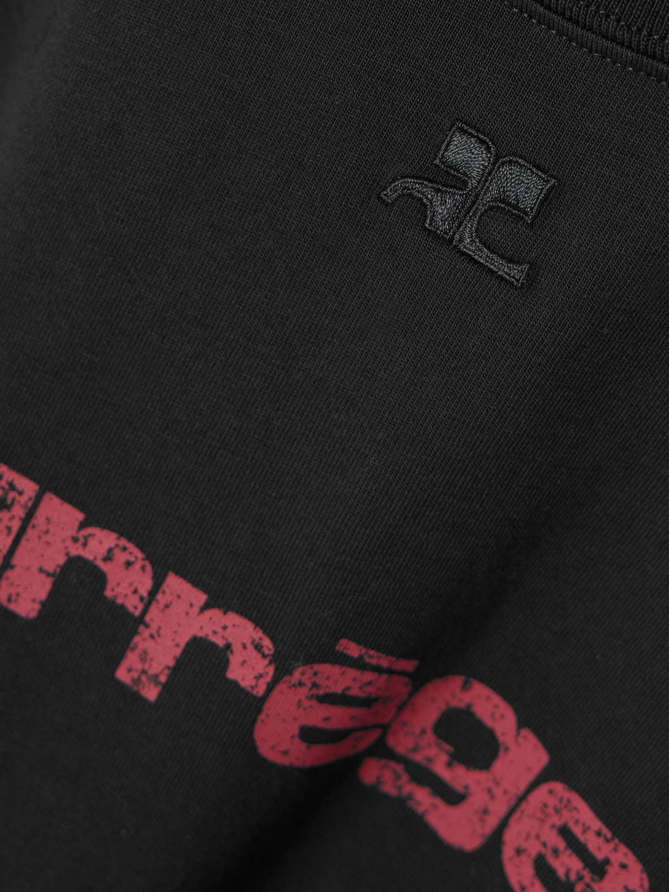 Embroidered printed cotton-jersey T-shirt Black - 4