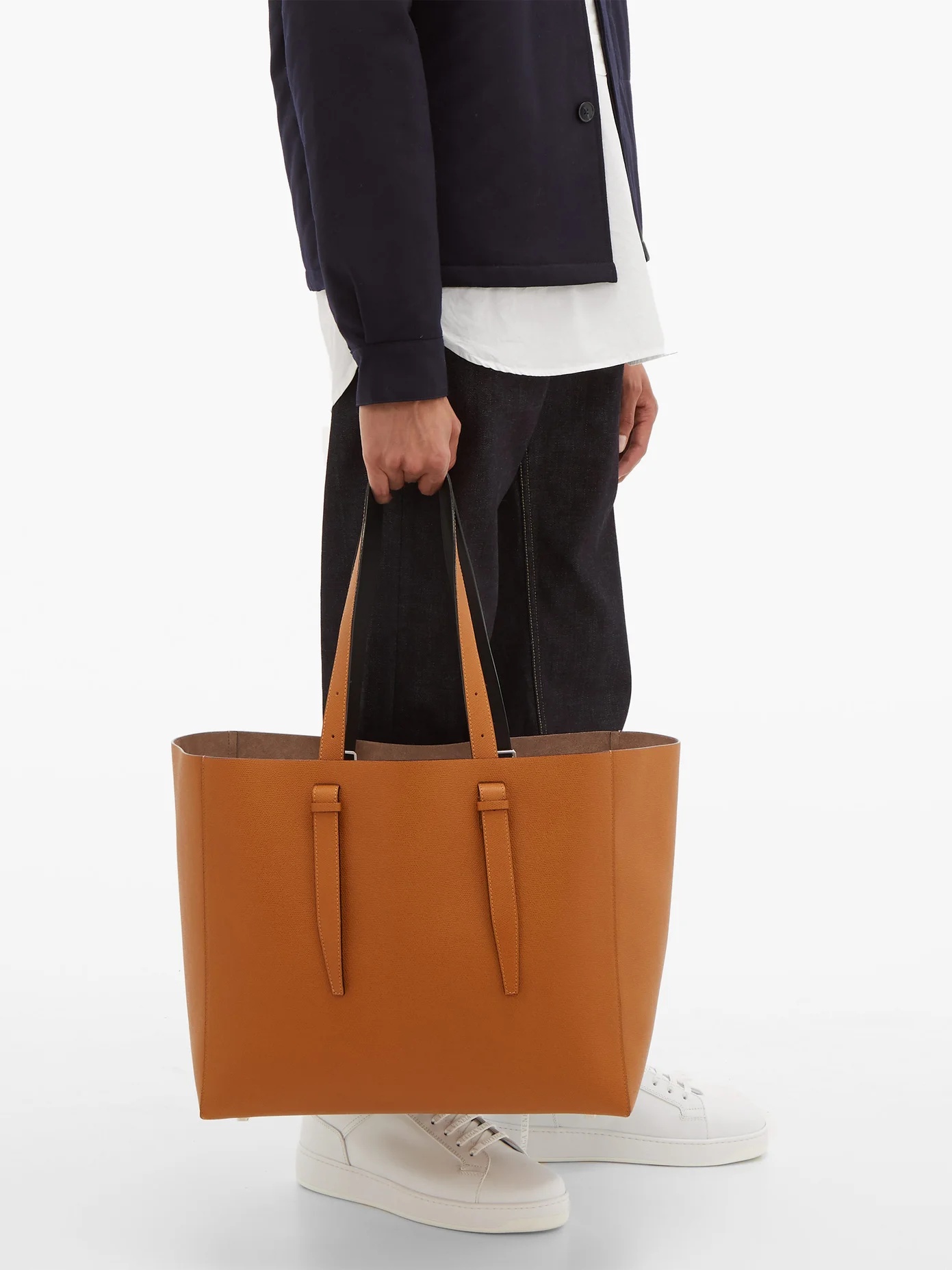 Large grained-leather tote - 3