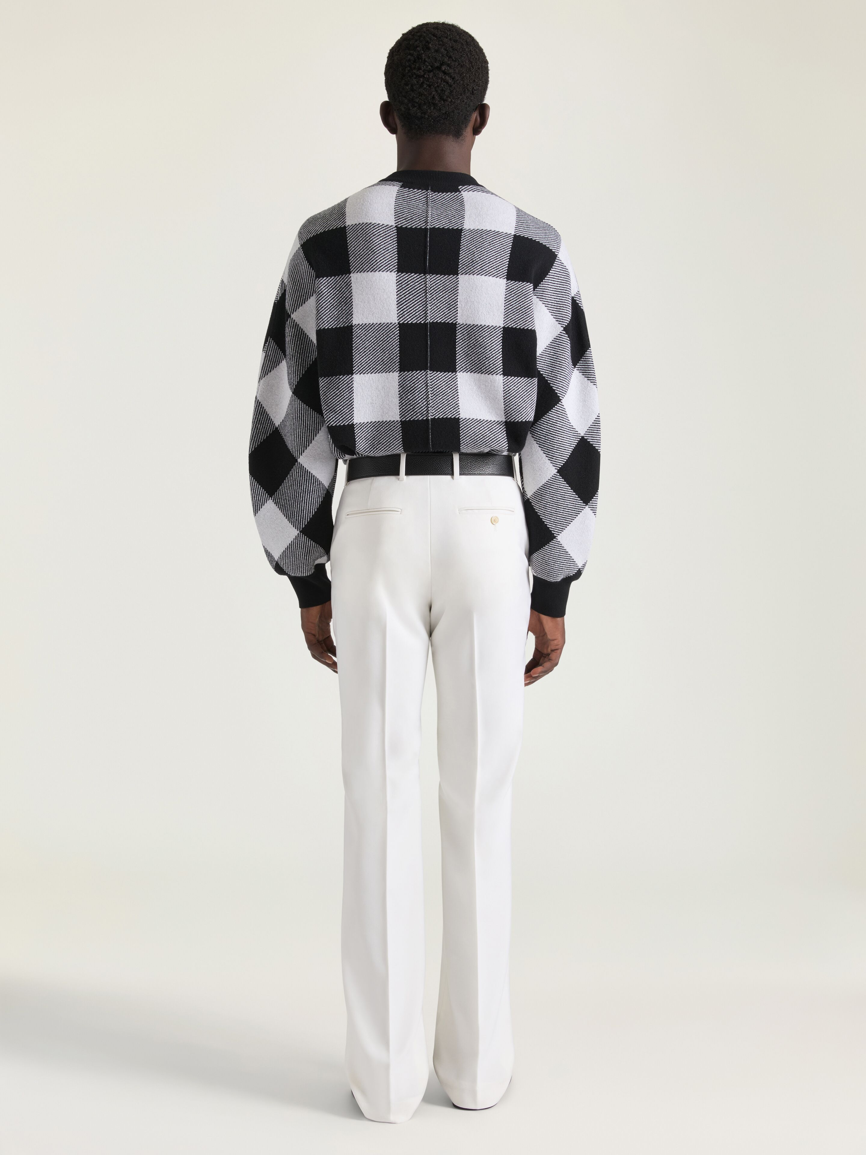 CHECKED SWEATER IN WOOL EMBROIDERED GIVENCHY PARIS - 3
