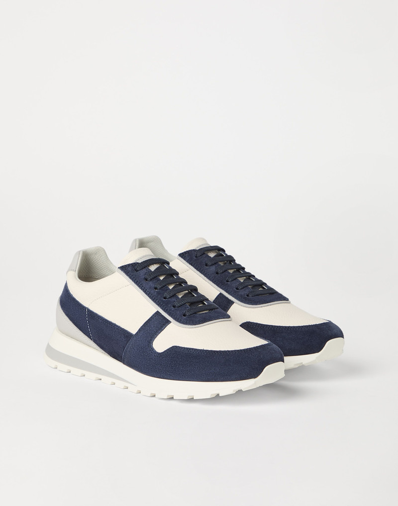 Washed suede and calfskin runners 1