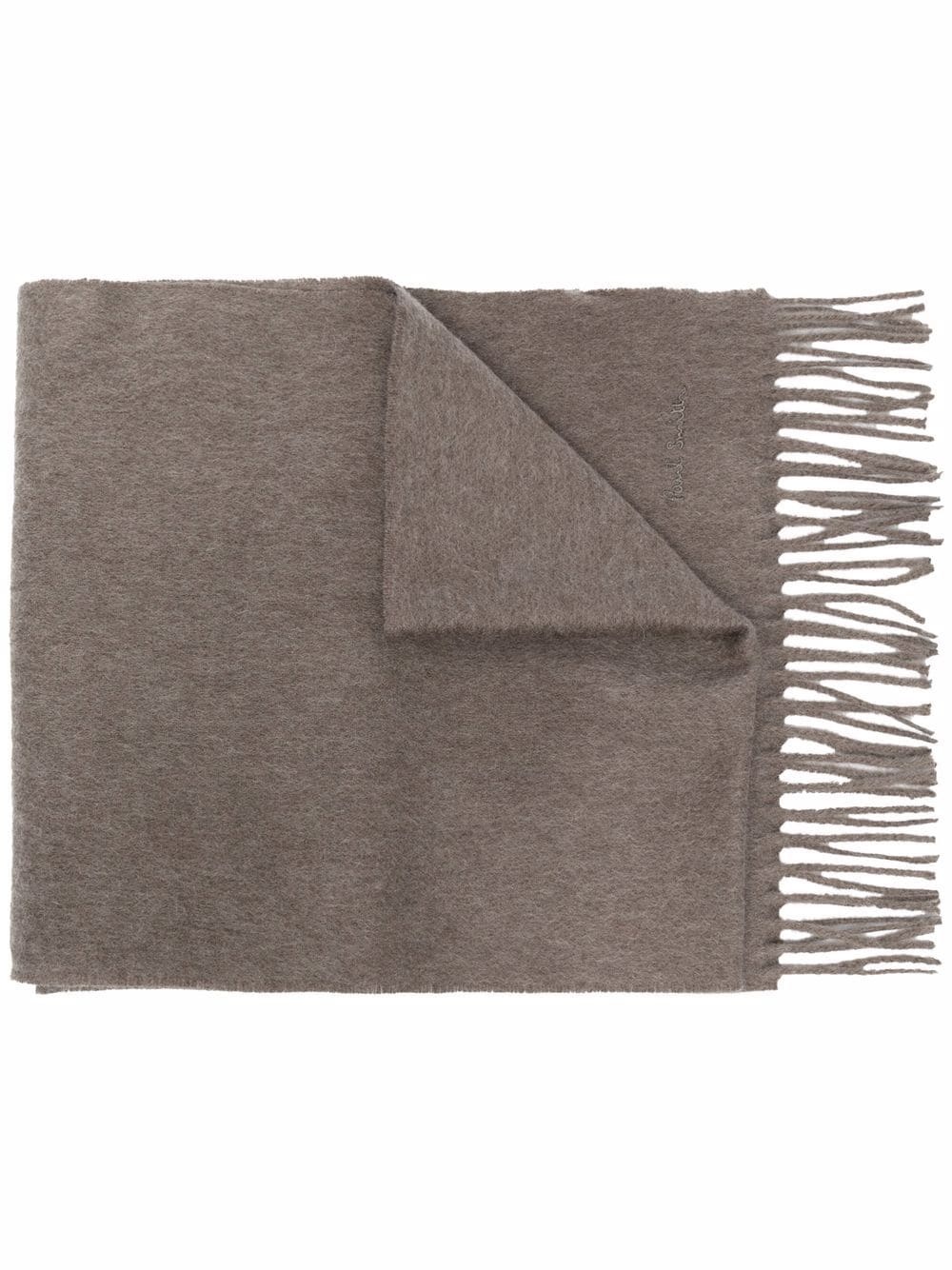 embroidered-logo cashmere scarf - 1