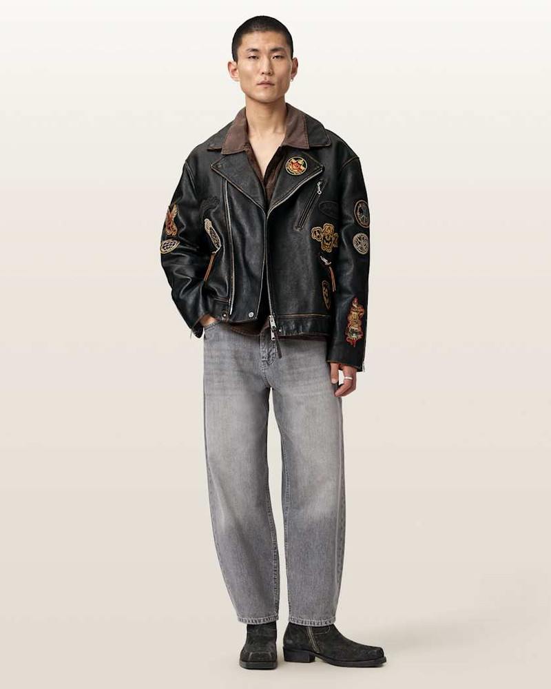 HAYS LEATHER BIKER PATCH JACKET 4
