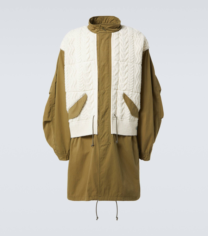 Aran wool-trimmed cotton jacket 1