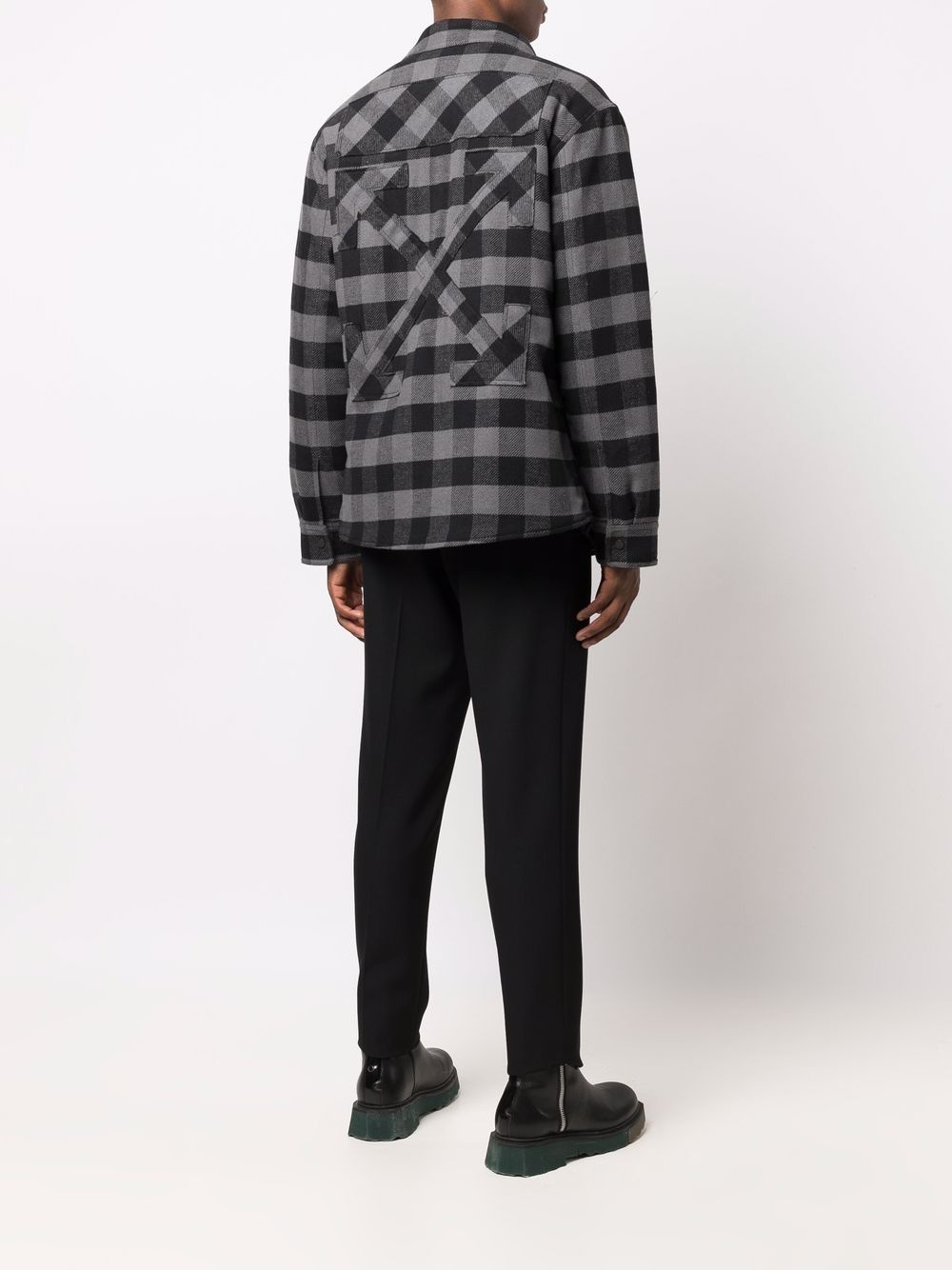 checked hooded shirt - 6