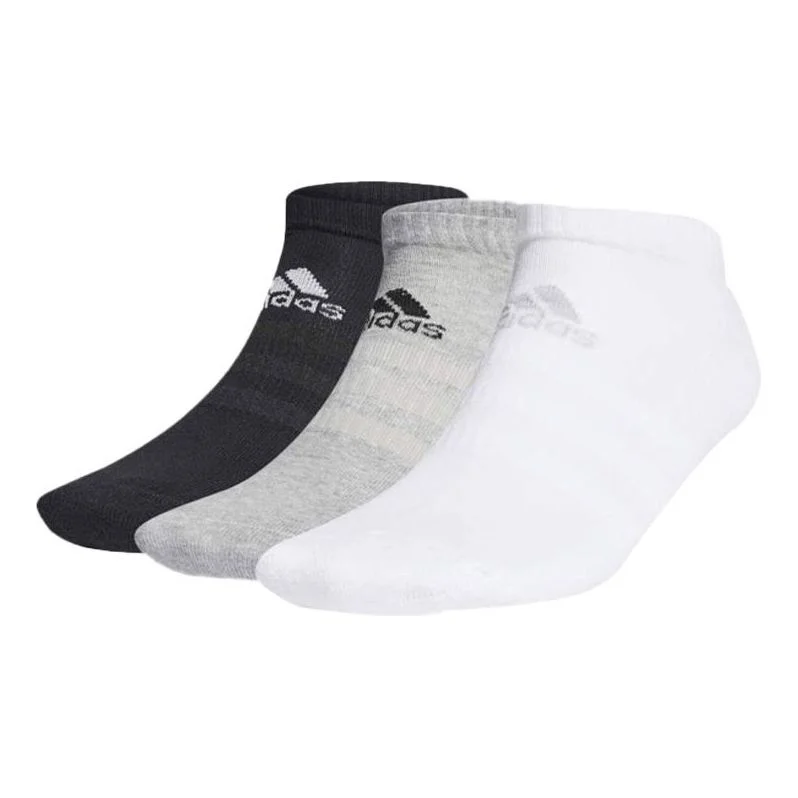 adidas Sports Shock Absorption Breathable Socks 3 Pairs 'White Gray Black' GC7303 - 1
