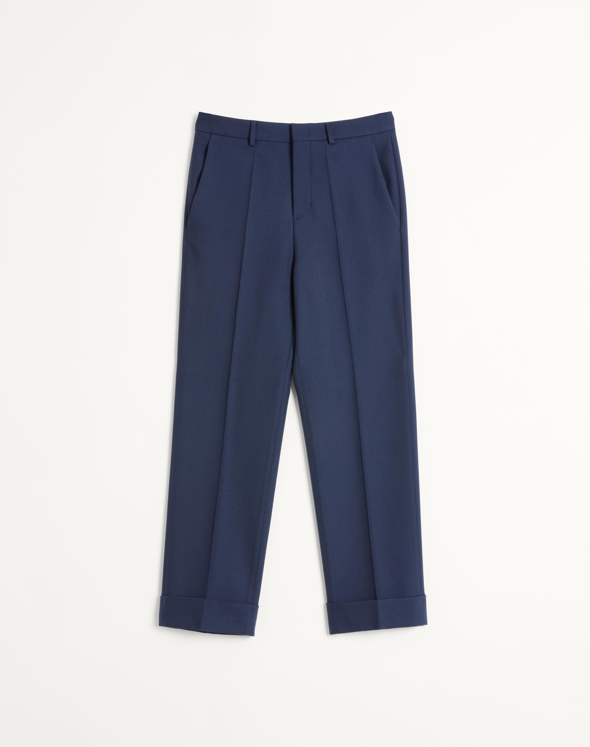 Valentino WOOL GABARDINE PANTS WITH TURN-UPS | REVERSIBLE