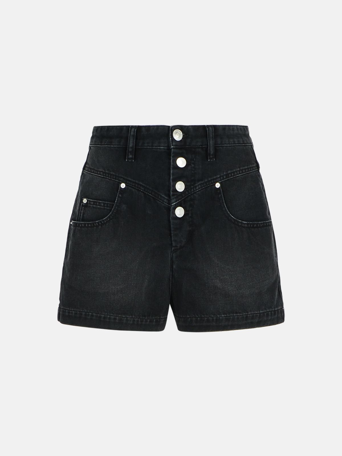 'JOVANY' BLACK DENIM SHORTS - 1