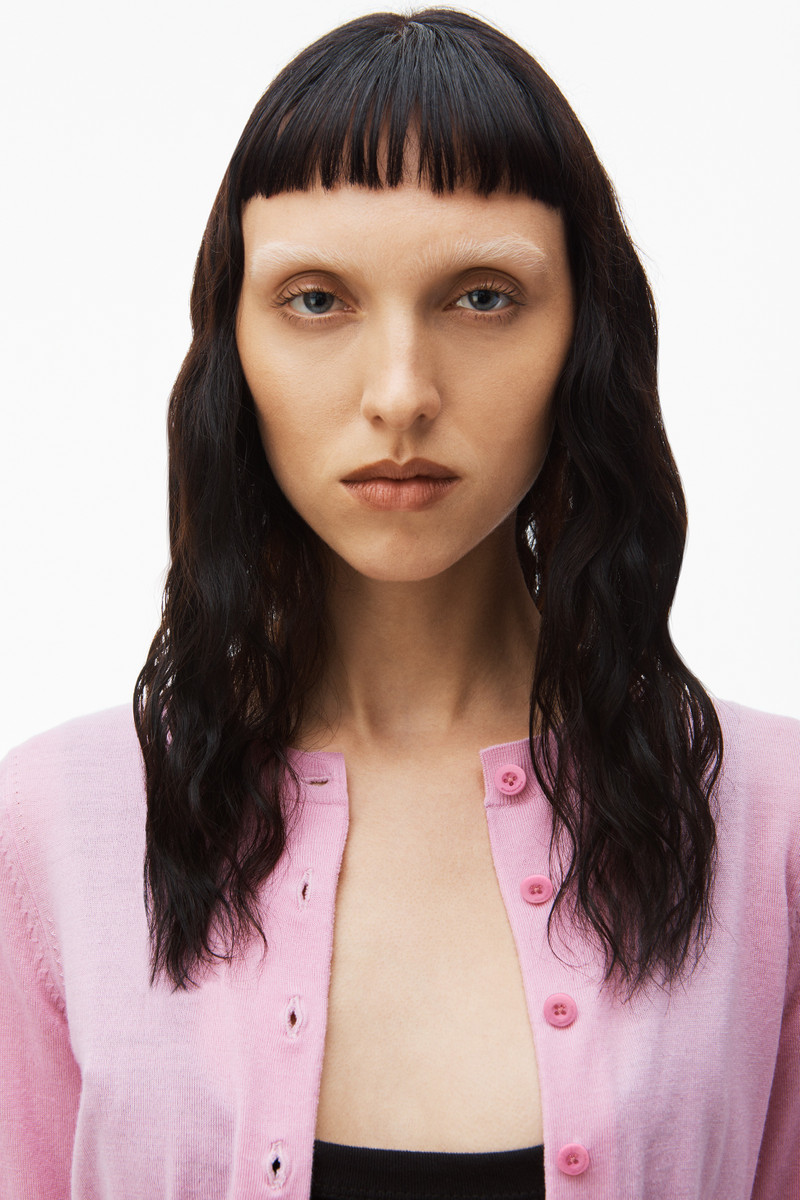 logo cropped cardi in superfine merino 5