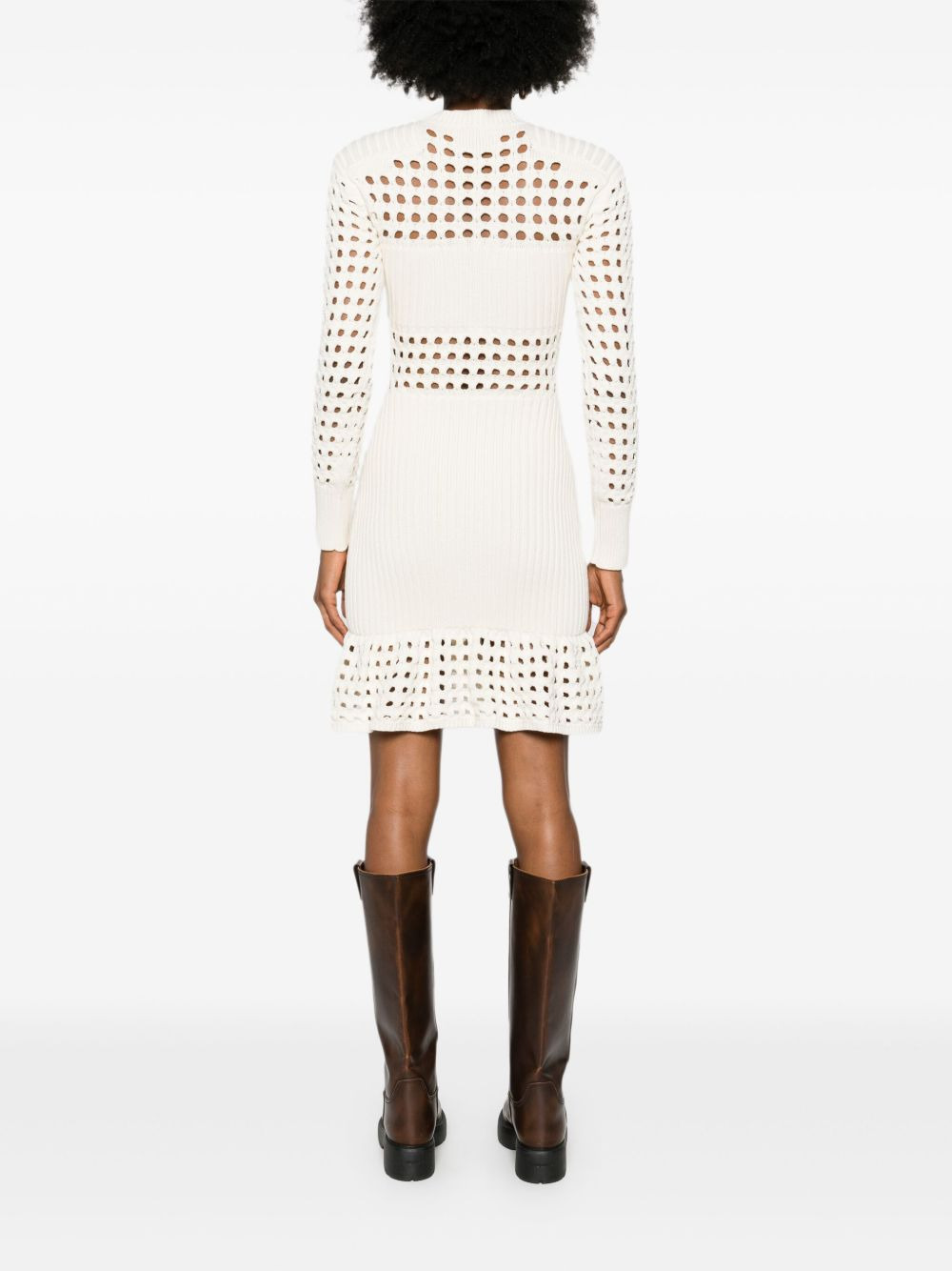 knitted mesh minidress - 4