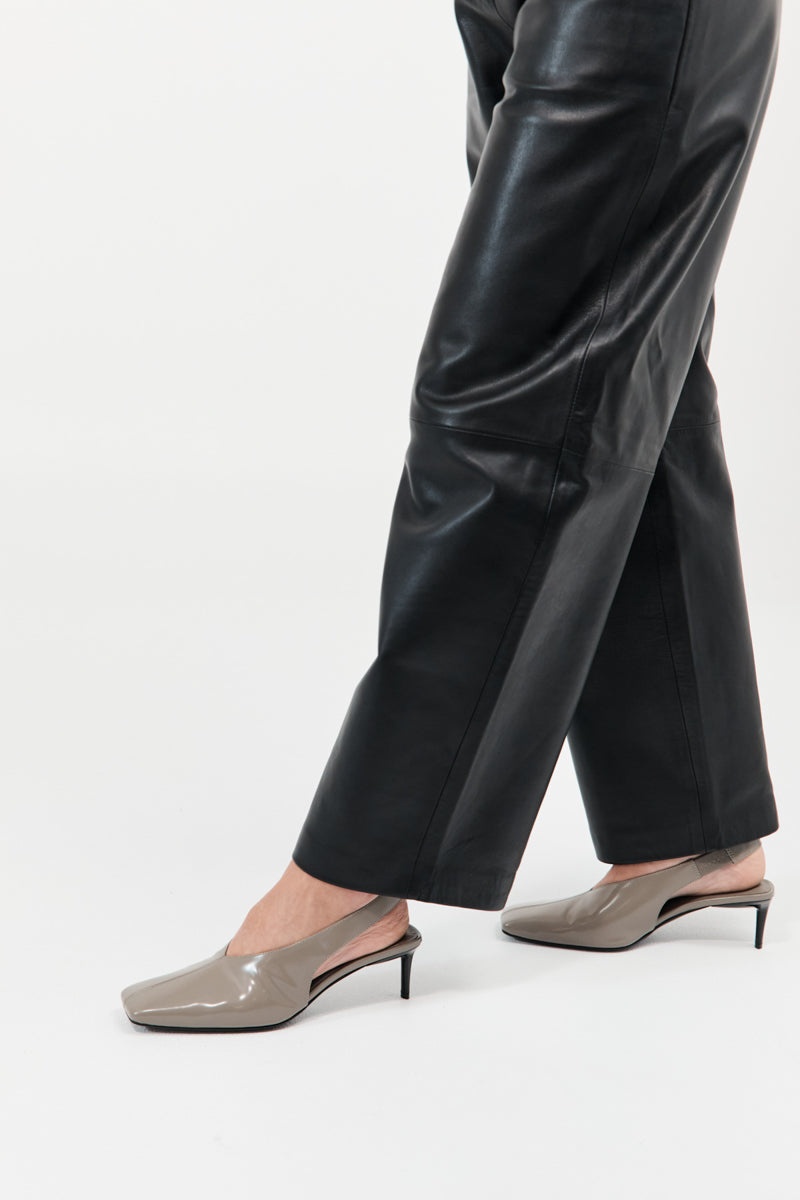 Square Toe Sling Back Heel - Slate - 4