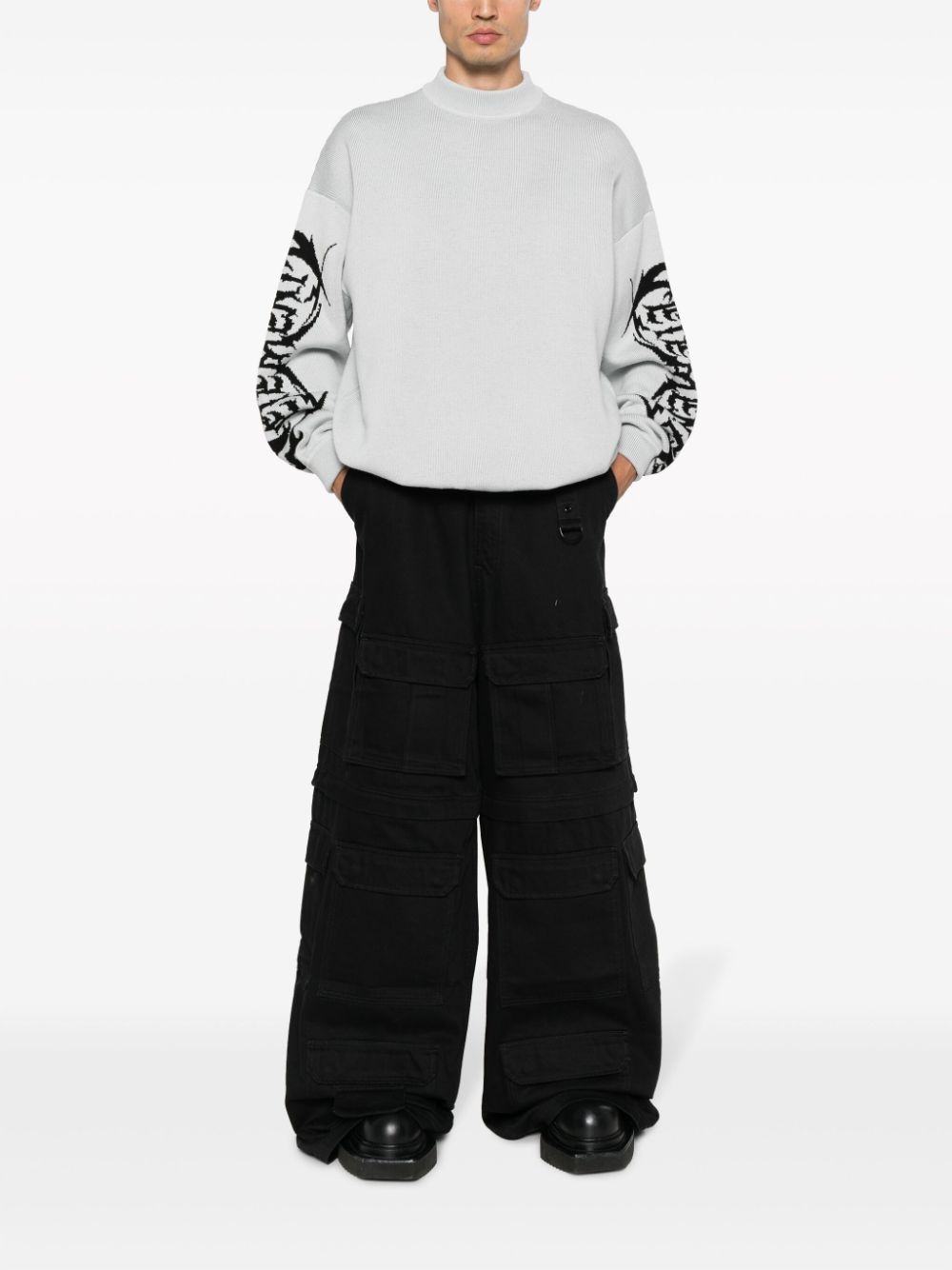 logo-print merino wool jumper - 3