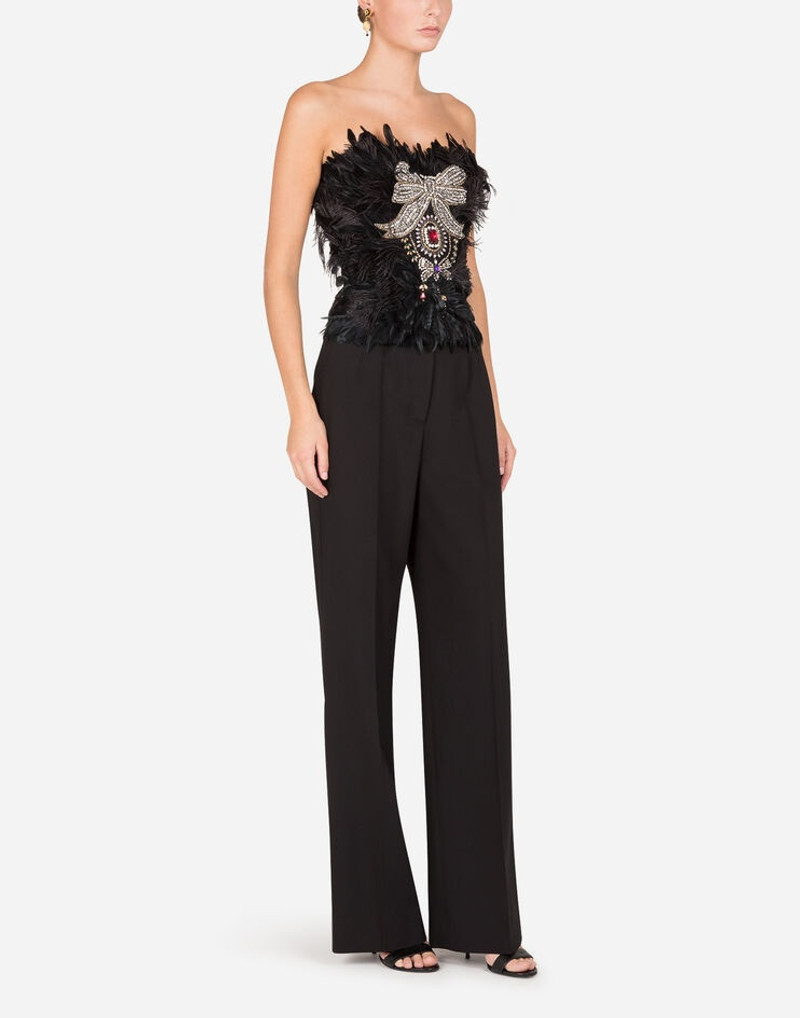 Feather bustier with crystal rhinestone decoration 6