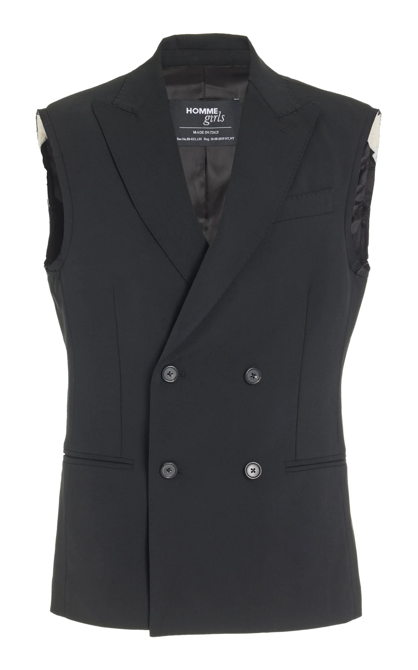 Oversized Stretch-Wool Double-Breasted Blazer black - 1