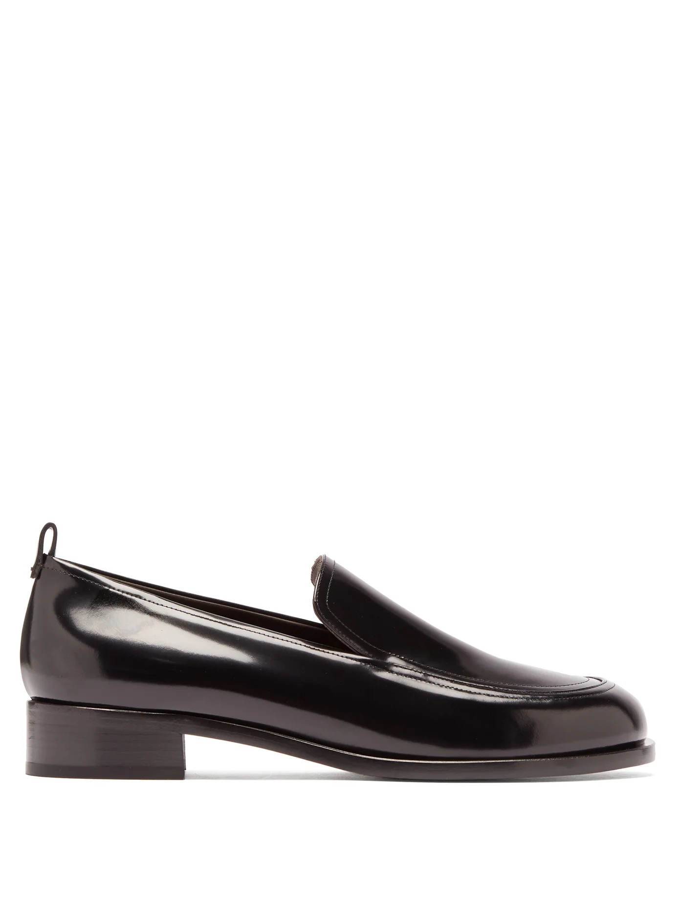 High-shine leather loafers - 1