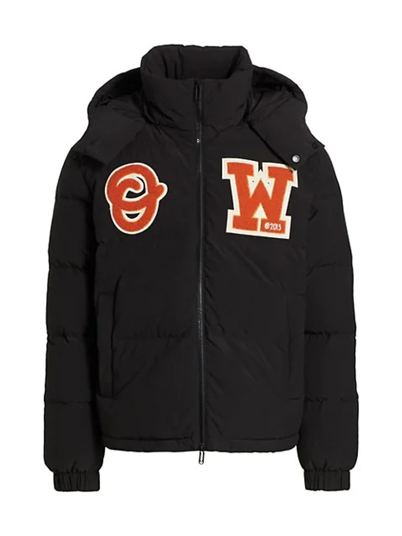 Patch Puffer Down Jacket Black - 1