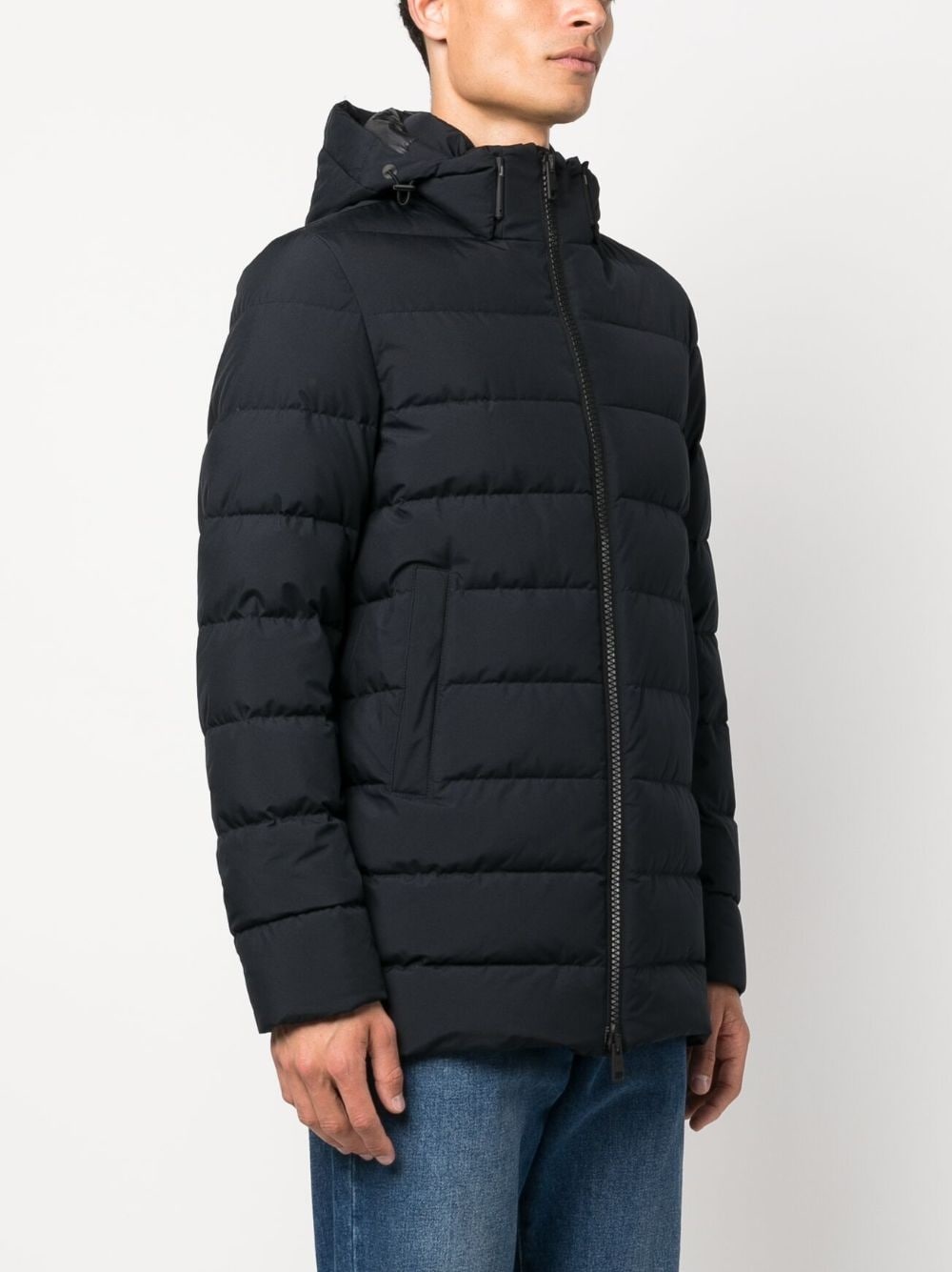 padded-design hooded coat - 3