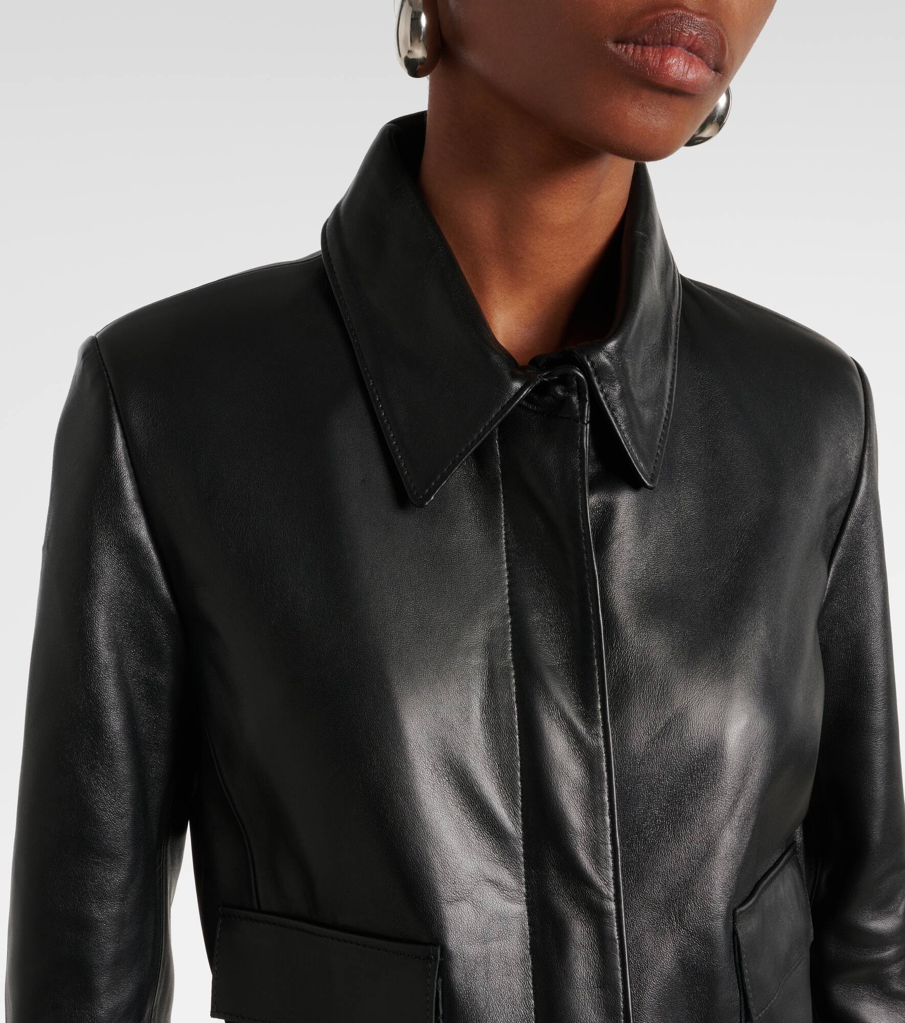 Bleeker cropped leather jacket - 4