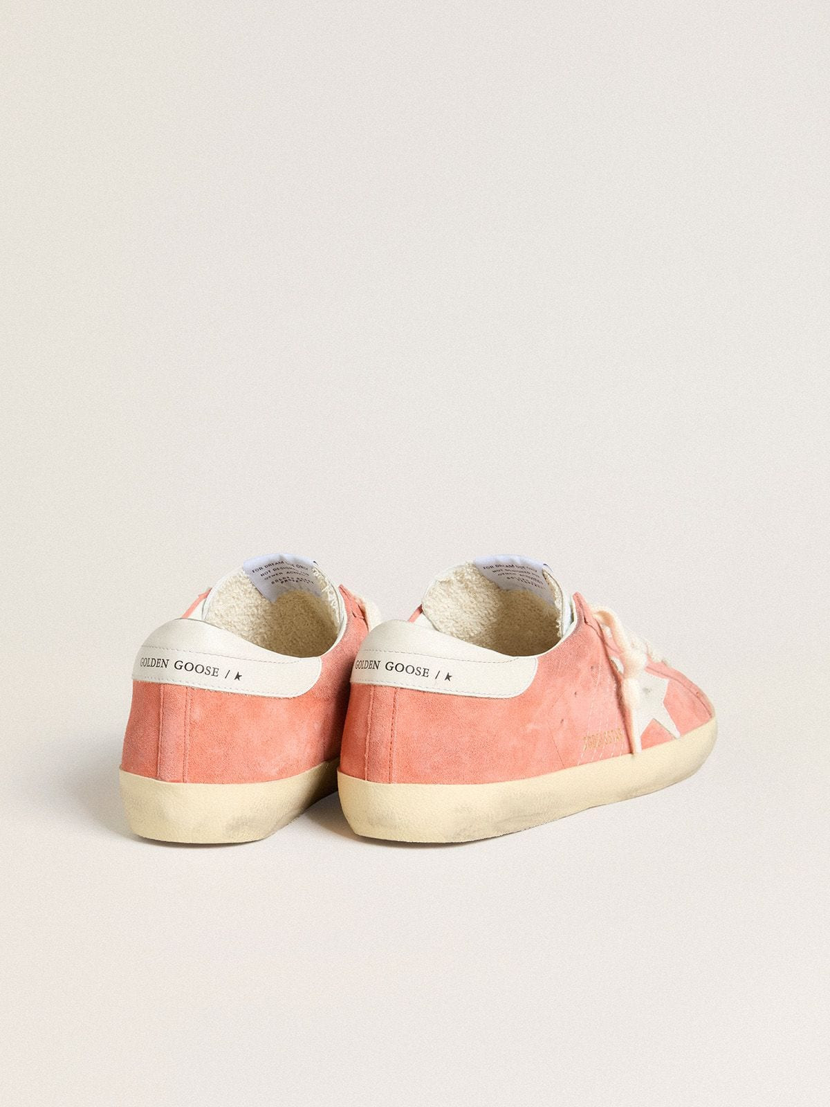 Men’s Super-Star in coral suede with white leather star and heel tab - 4