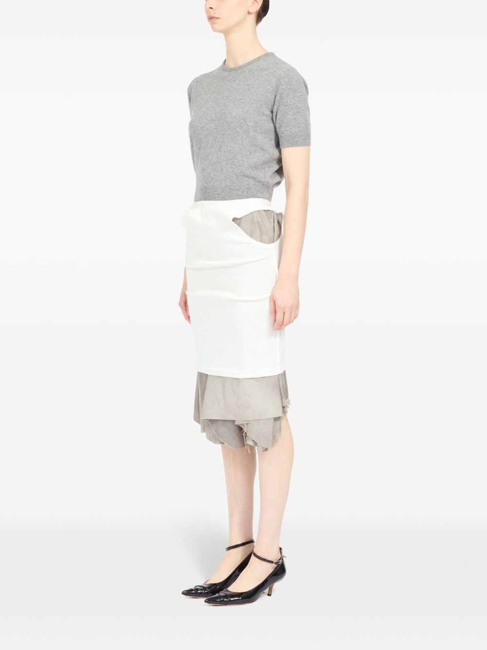 layered knee-length skirt - 7