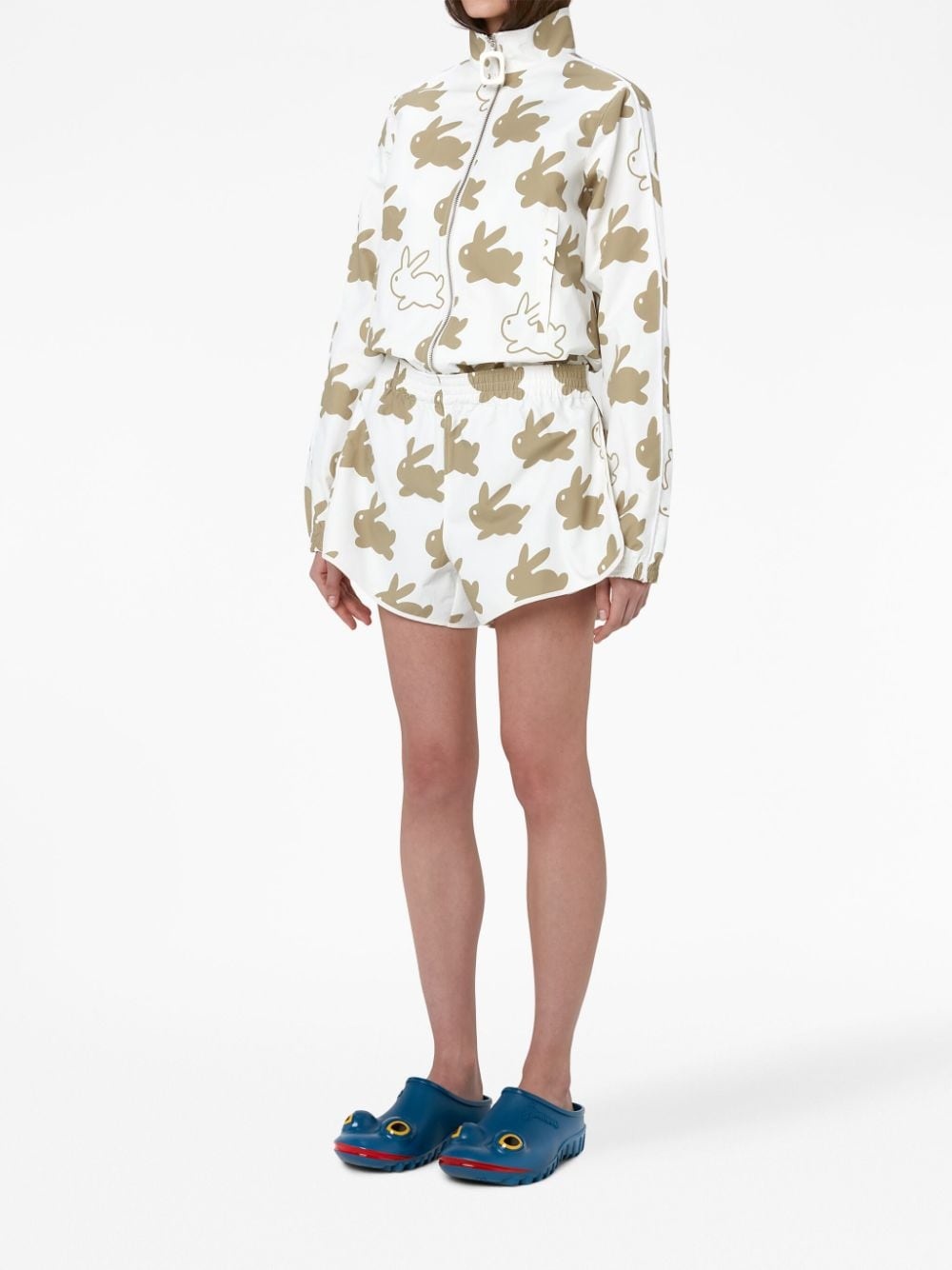 bunny-print technical jacket - 2