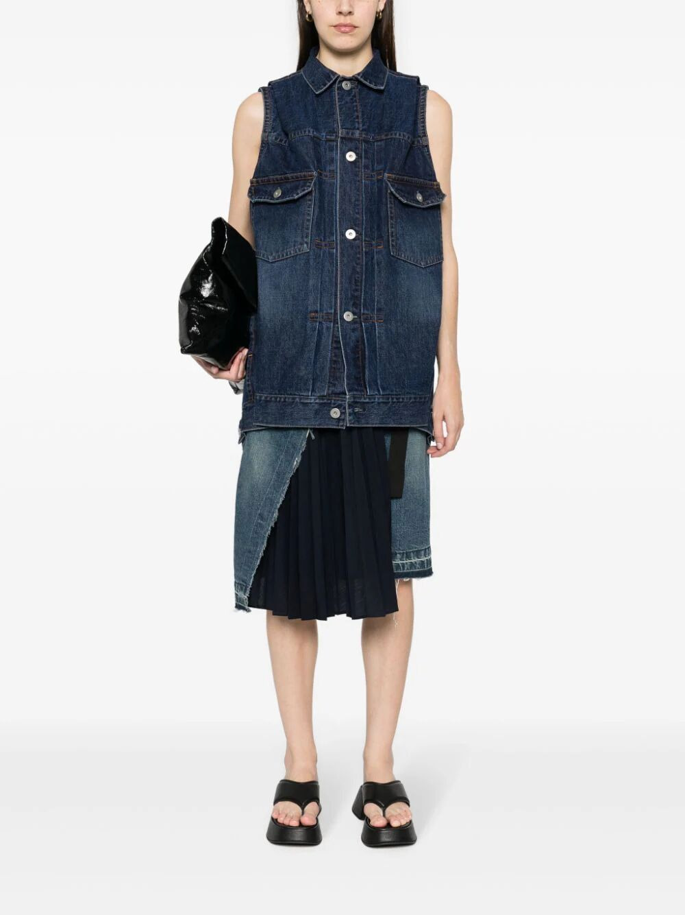 Sacai Women Denim Vest - 7