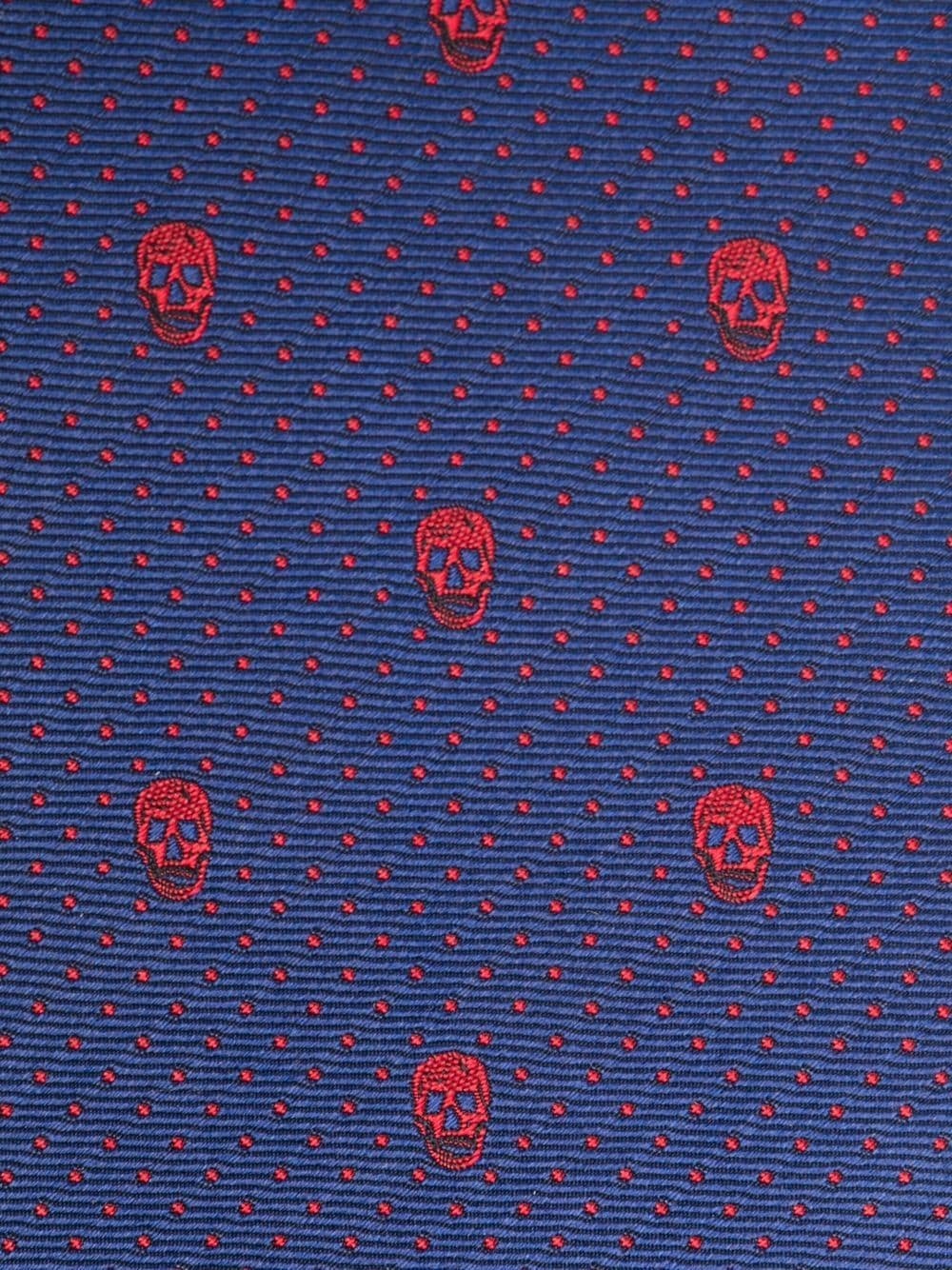 Skull embroidered silk tie - 2