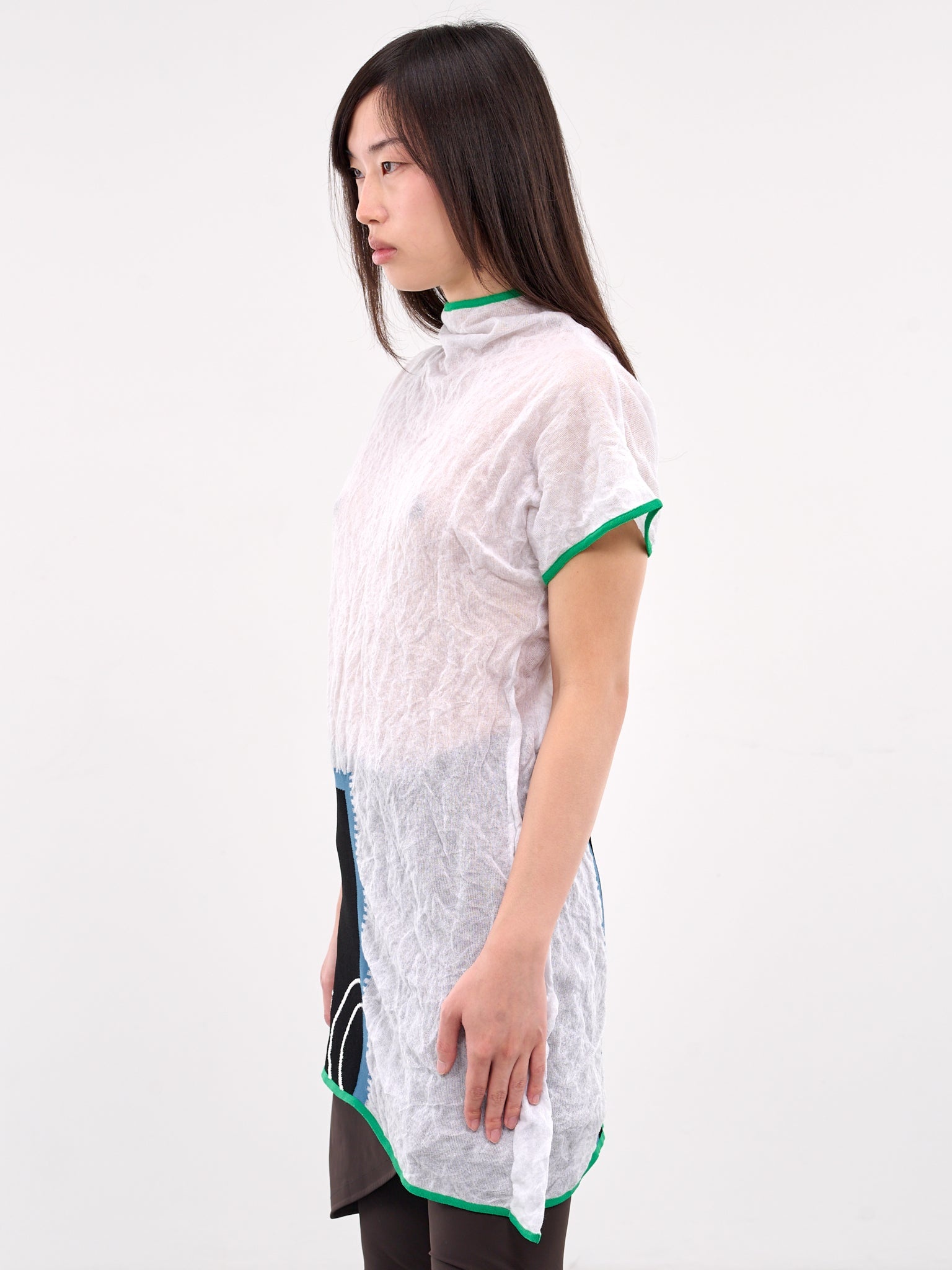 Sheer Graphic Knit Tee - 2