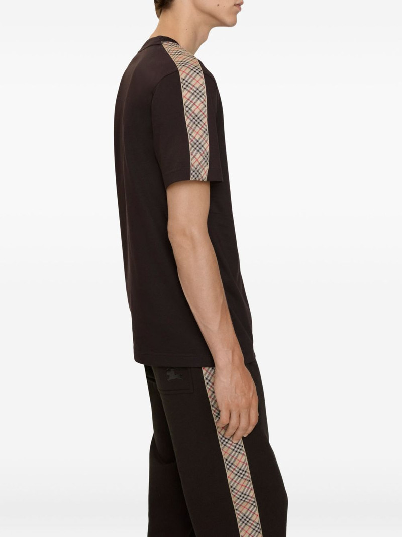 check-trimmed cotton T-shirt 3